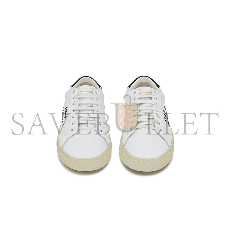 YSL COURT SL06 GENUINE LEATHER AND EMBROIDERED SNEAKERS 610649AABEE9061